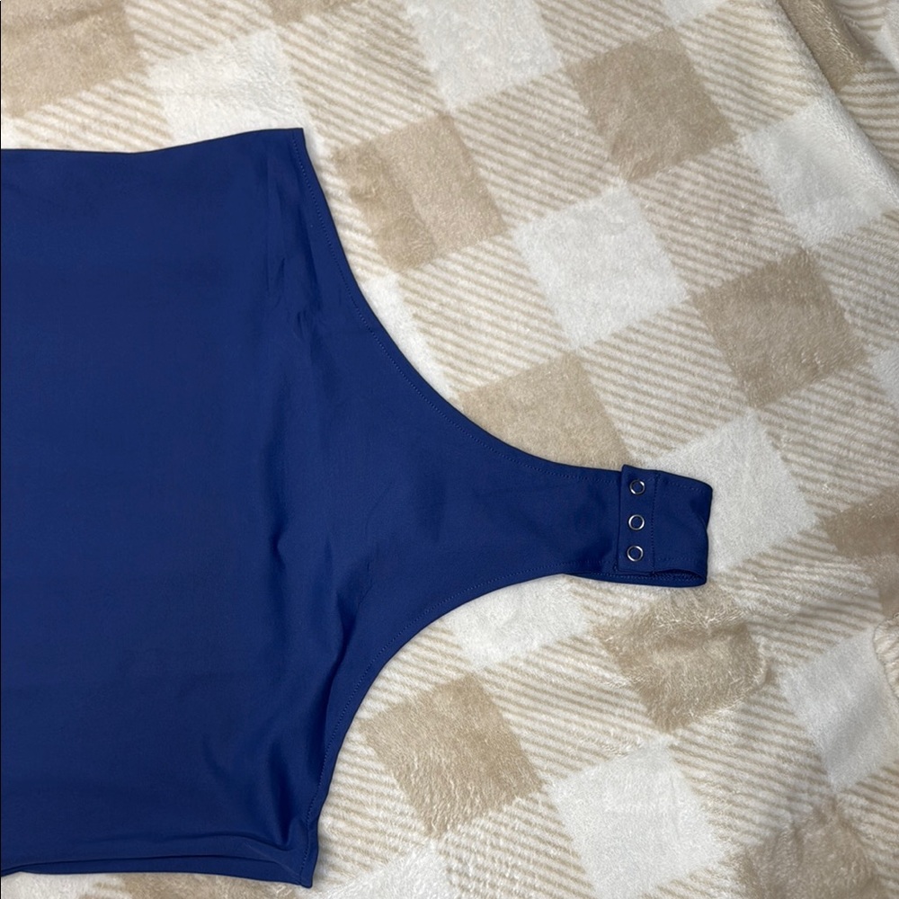 ReoRia Blue Bodysuit Top Sleeveless High Neck - Picture 3 of 4